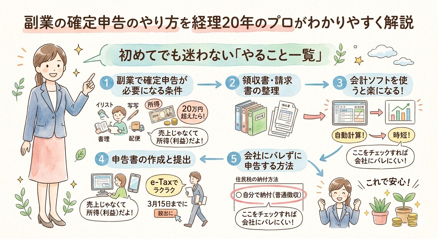 副業の確定申告のやり方を経理20年のプロがわかりやすく解説
